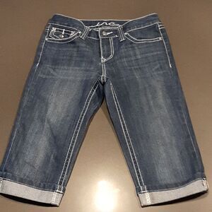 INC Denim Bermuda Denim Shorts with Sparkly Embellishments